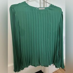 H&M Green Pleated Blouse